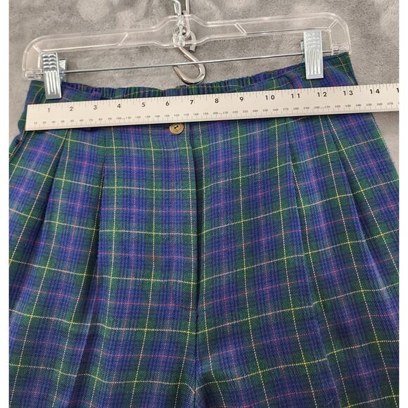 Vintage Koret City Blues Quilted Denim Snap Vest Plaid Crop Pant Set Size 8 Blue - Picture 14 of 16